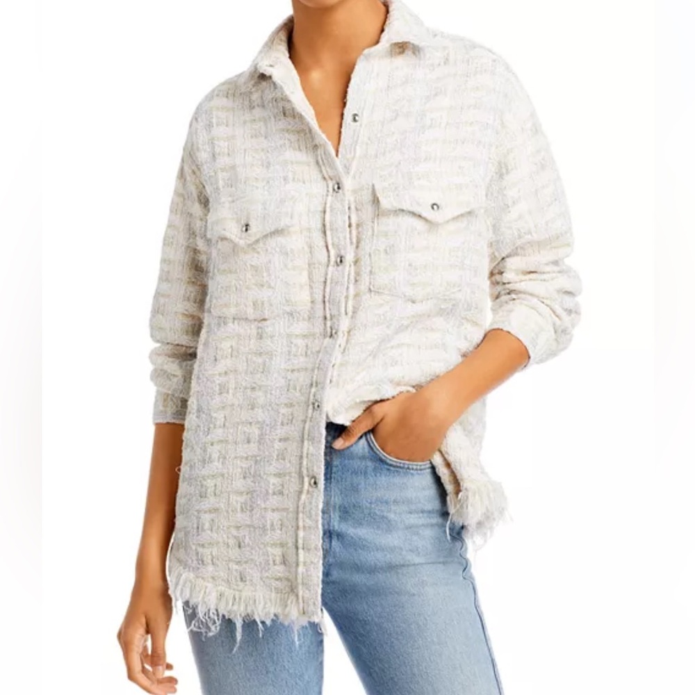 IRO Marsh Fringed Tweed Shirt Jacket